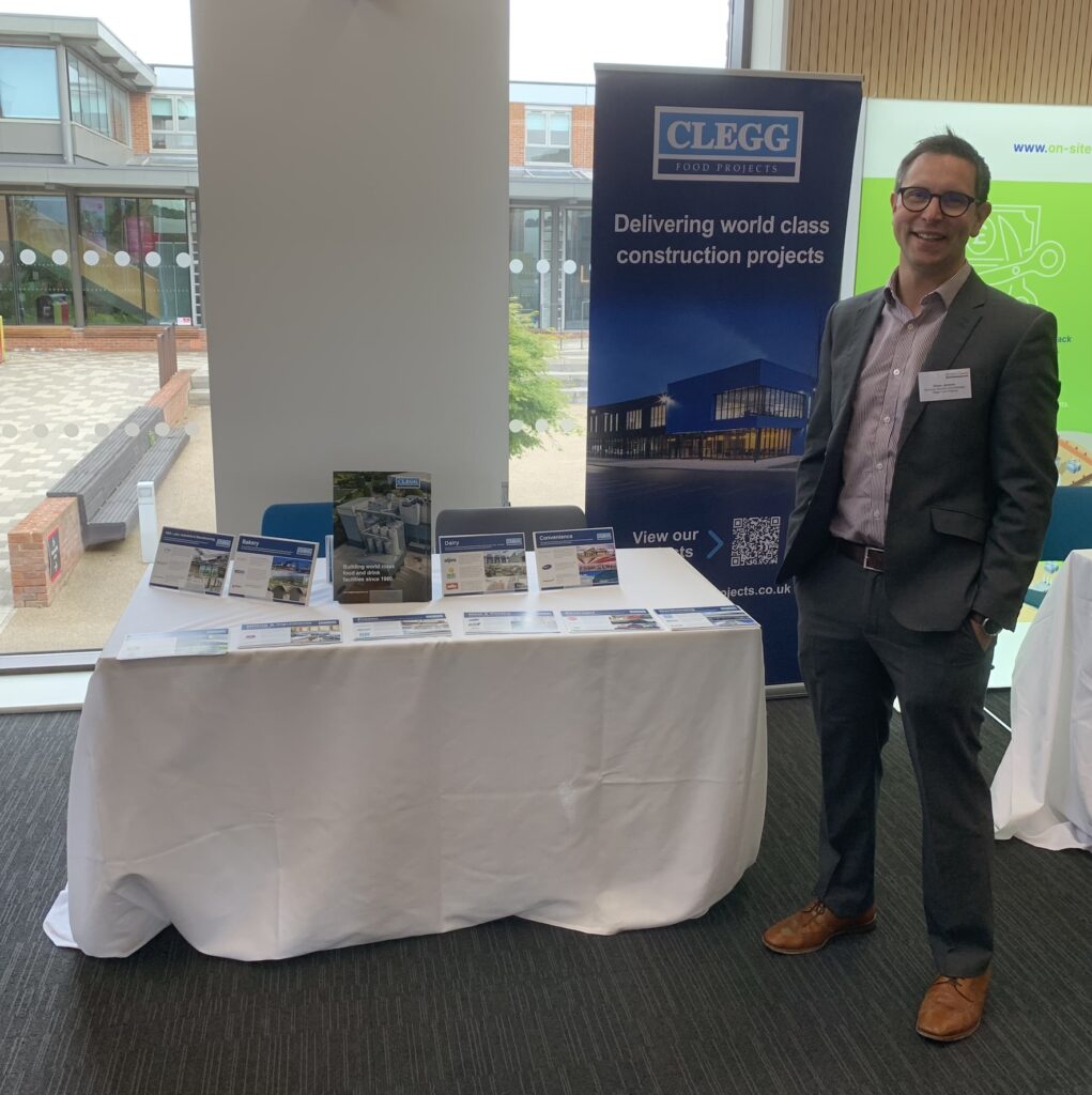 Oliver Jenkins at the Sustainable Food Factory Conference stand